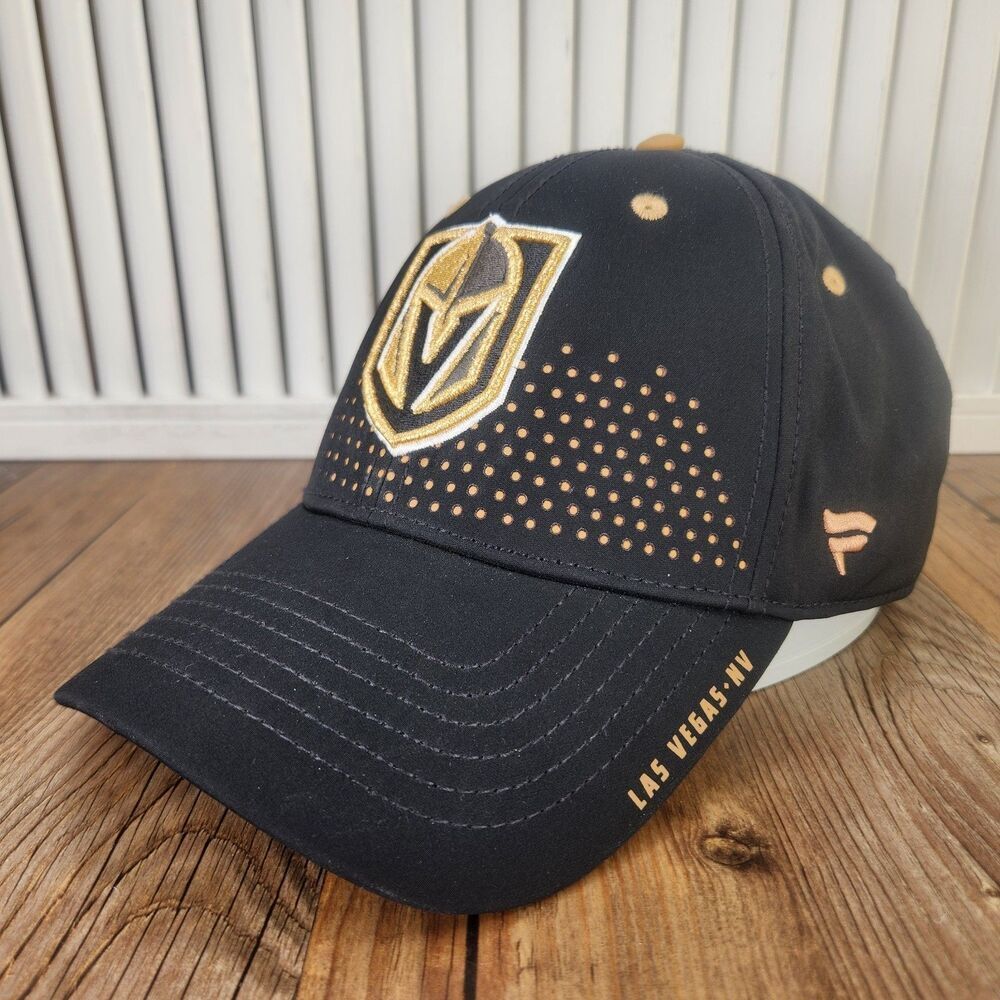 Las Vegas Golden Knights Fanatics Authentic Pro Sz M/L Hat Cap Black Gold NHL